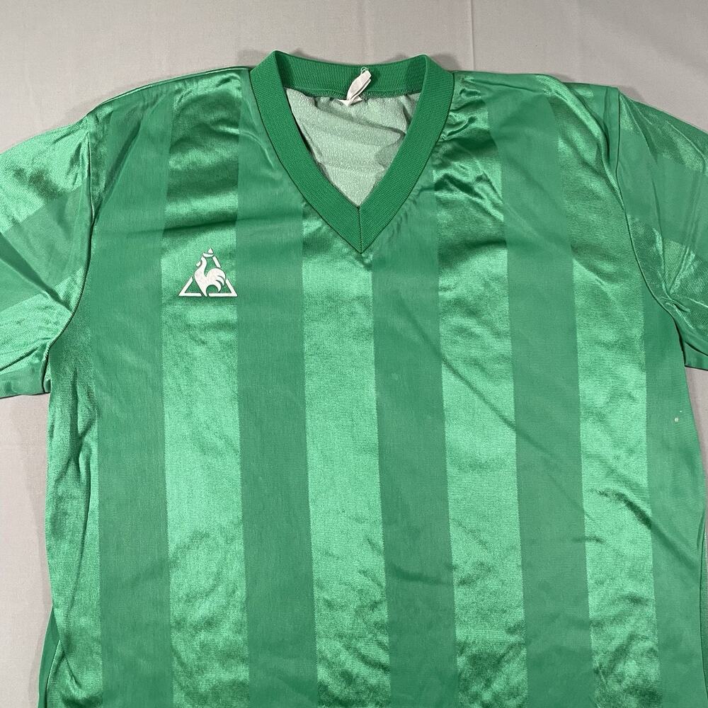Vintage Le Coq Sportif 70s 80s Football Shirt Soccer Jersey Maillot Green Sz M - Picture 3 of 10